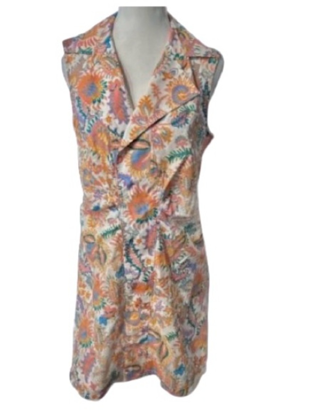 100% Cotton Dress Derek Lam 10 Crosby Floral Dress Paisley Shirt Designer Small